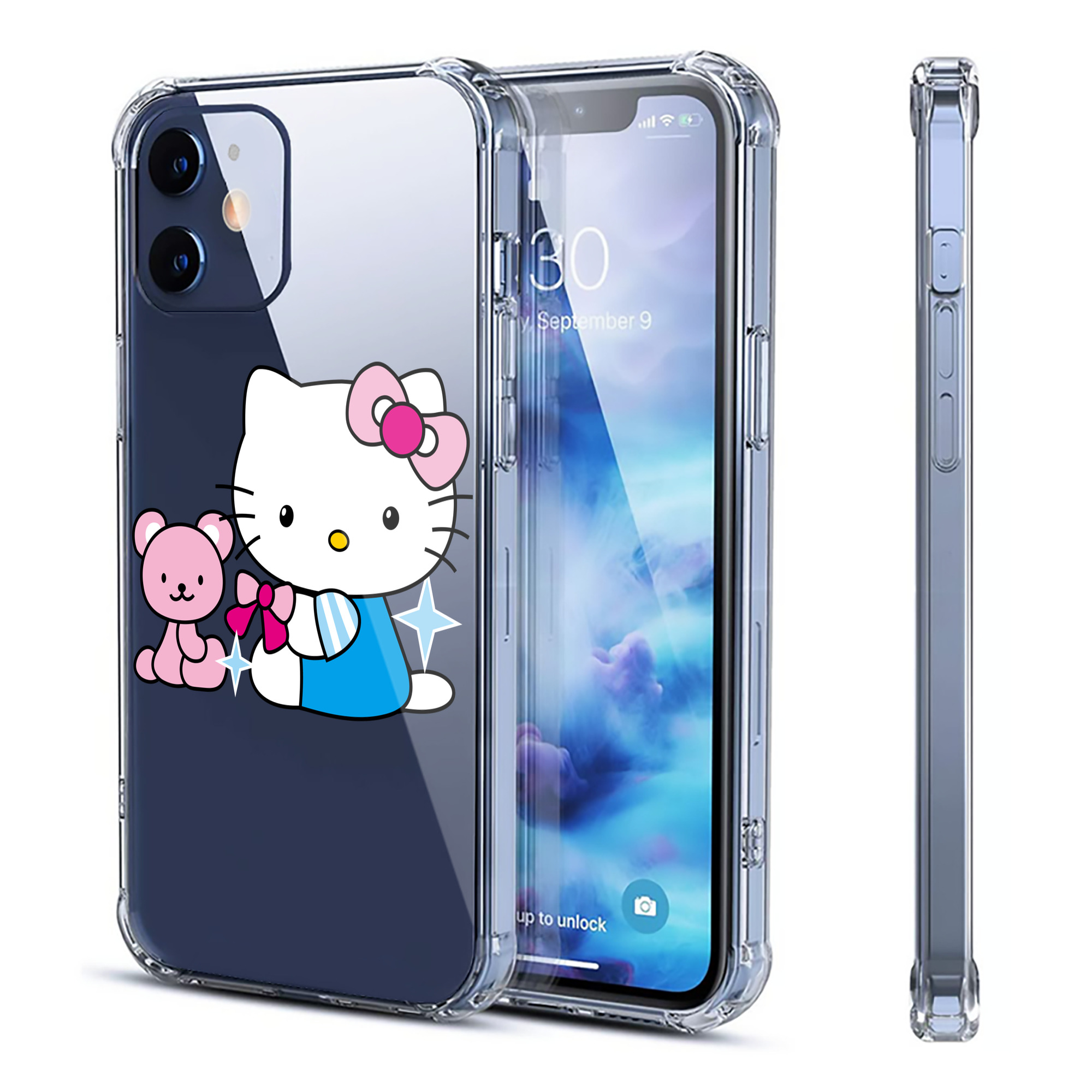 （画像用） Hello Kitty ハローキティ 【iPhone 12シリーズ対応】透明スマホケース（クリアソフトケース）